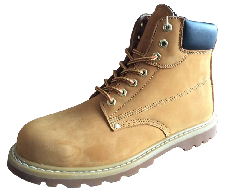 GY004 yellow nubuck leather steel toe safety goodyear work boots