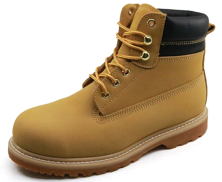 GY011 Yellow split nubuck leather rubber sole goodyear work shoes