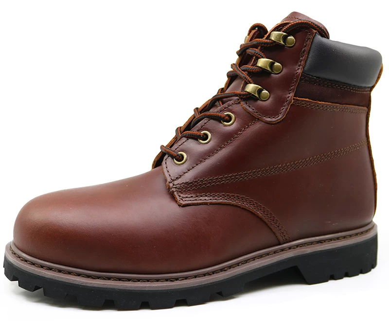 GY017 Full grain leather steel toe goodyear welted safety boots men