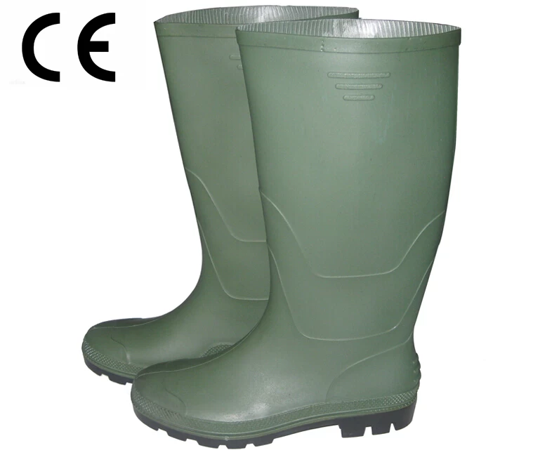 Green color farming PVC rain boot