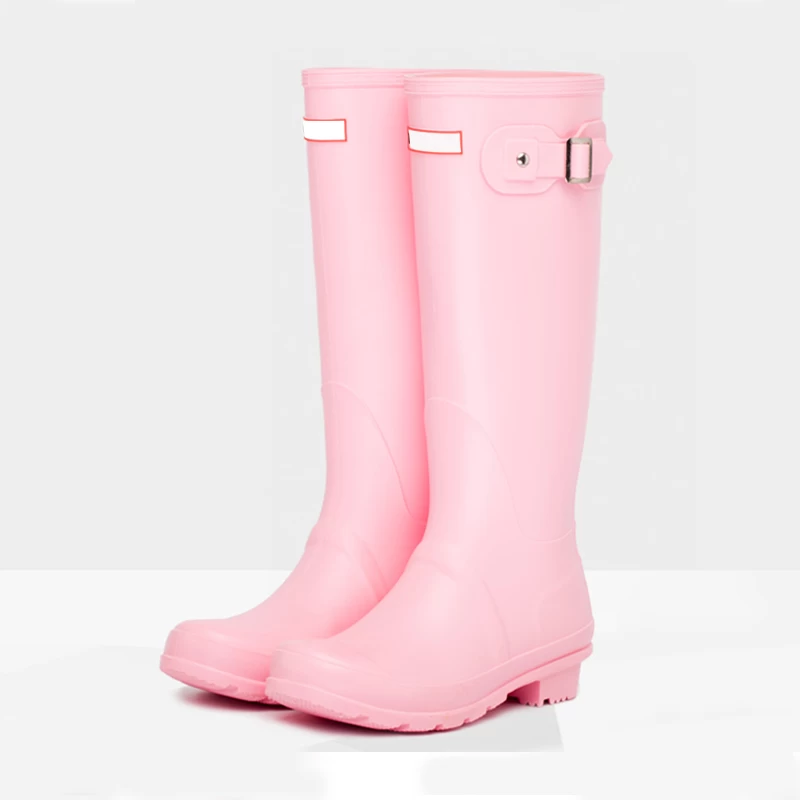 HRB-P 粉红色高跟鞋时尚女装 pvc 雨鞋
