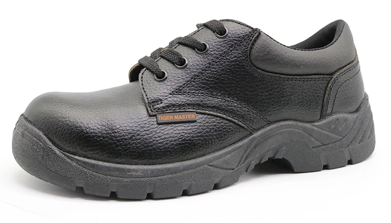 Zapato de trabajo de suela de pvc superior de cuero resistente al aceite HS5001