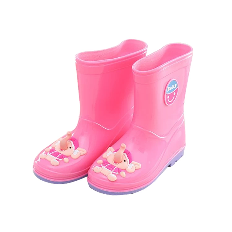 KRB-006 الملونة للماء أحذية المطر البلاستيكية لطيف الفتيات