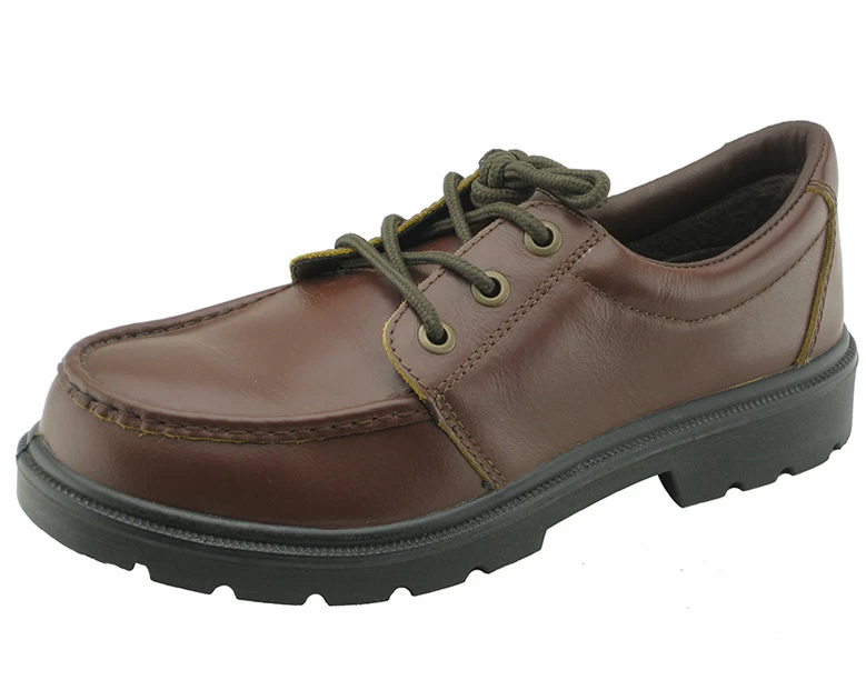 Low cut buffalo leather PU sole safety shoes for men