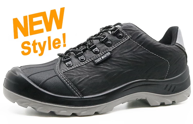 N0184 Black leather anti static steel toe engineering safety shoes