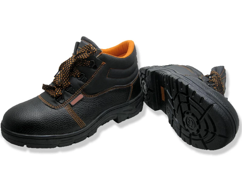 PU aritifical leather rubber sole cemented construction cheap safety shoes