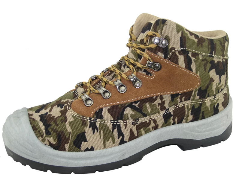 PVC injection fashionable canvas fabric waterproof work safety shoes