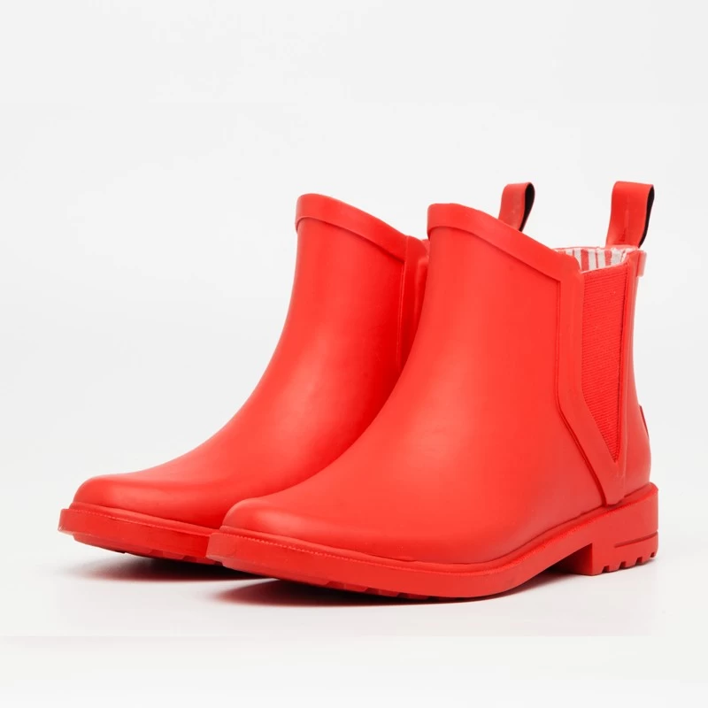 RB-003 ankle fashion red rubber rain boots