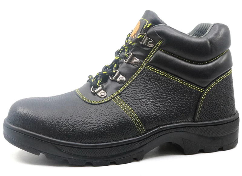 RB110 cemented rubber sole leather steel toe construction safety shoes