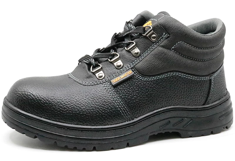 RB1200 cheap black leather safety work shoes steel toe cap