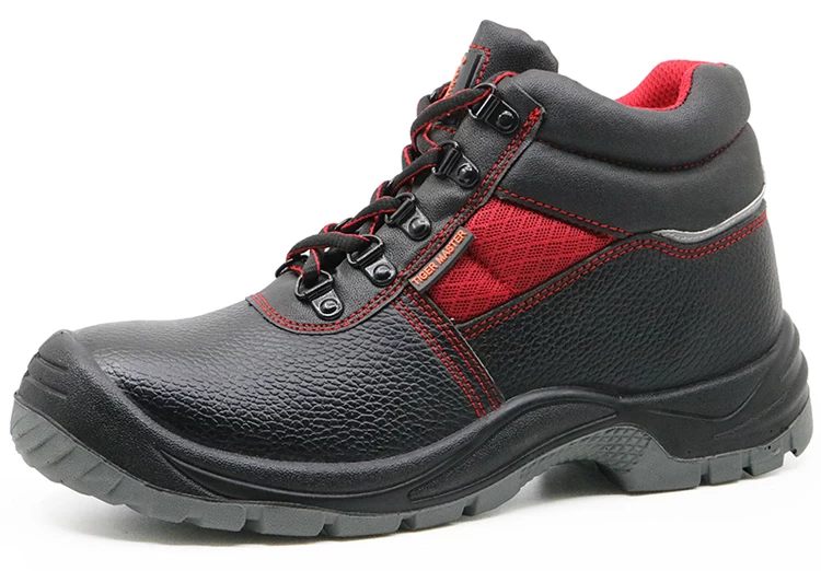 Sapatos de segurança SD3010 resistente ao óleo de couro preto biqueira de aço
