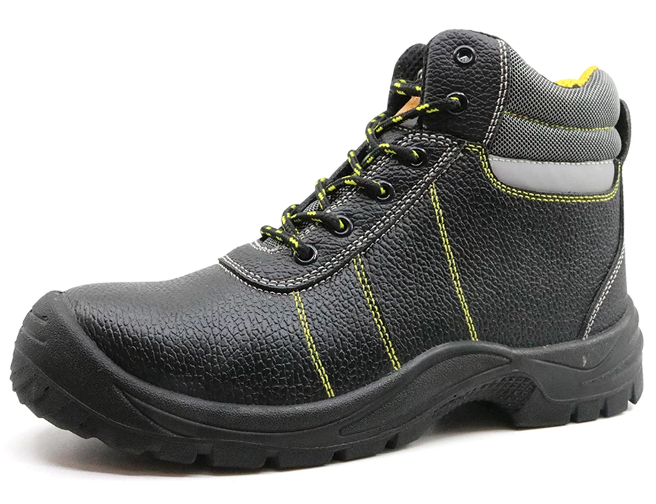 SD3050 slip resistant black leather steel toe safety shoes for construction