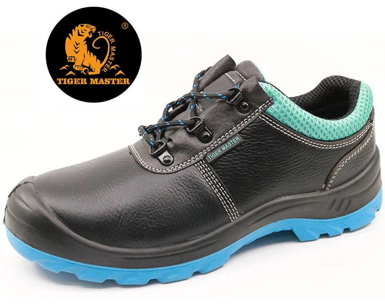 SJ0182 in pelle nera con puntale in acciaio antiscivolo scarpe sicurezza fabbrica