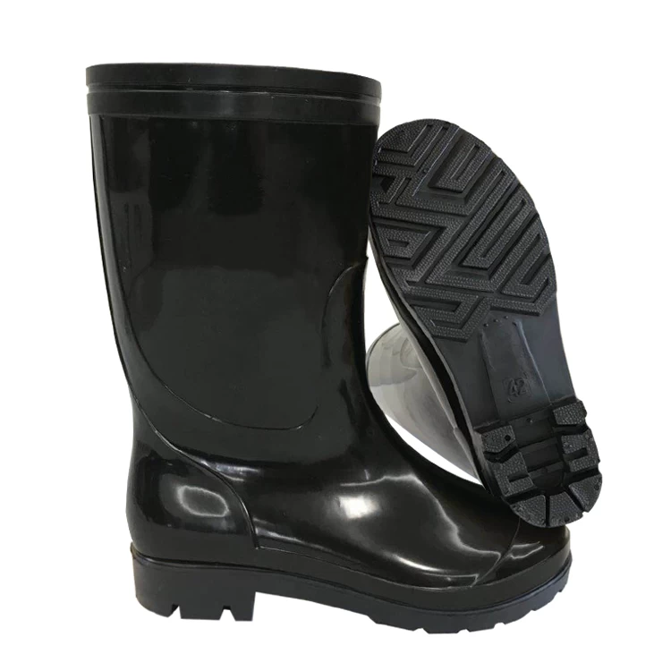 SQ-01 ligero, 1.5 dólares, muy barato, negro, pvc, brillo, botas de lluvia, trabajo