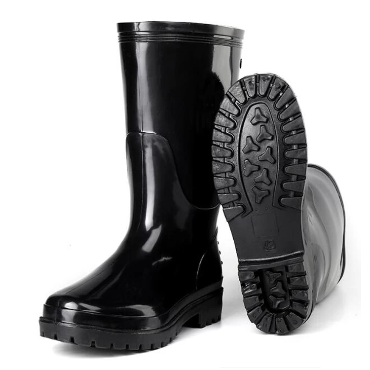SQ-501B stivali da pioggia glitter in pvc da uomo non di sicurezza da lavoro