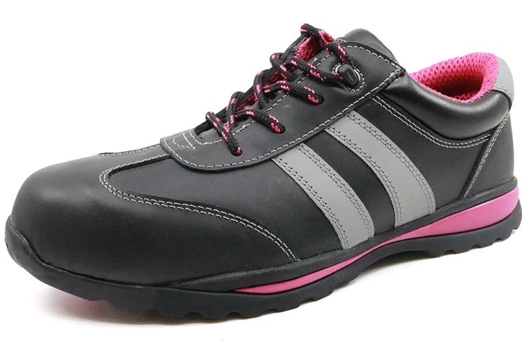 SRS004 Slip resistant rubber sole steel toe cap women fashion safety shoes