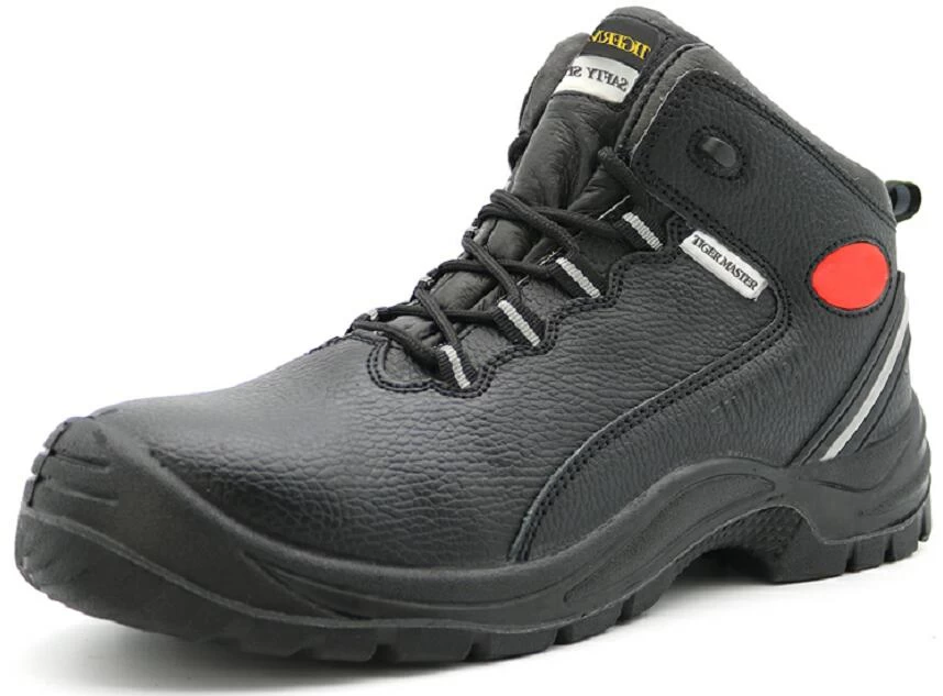 TM2003 Black oil proof anti slip pig leather lining steel toe steel plate chile safety shoes