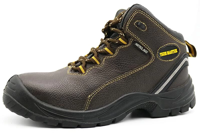 TM2003 Brown steel toe puncture proof leather lining industrial safety shoes Republic of Chile