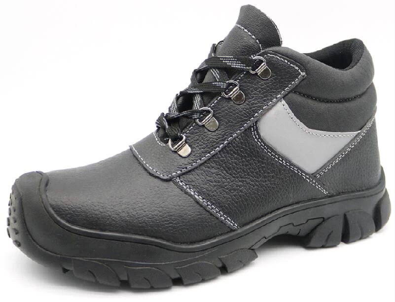 TM3009 oil proof anti slip cheap black leather safety boots steel toe cap