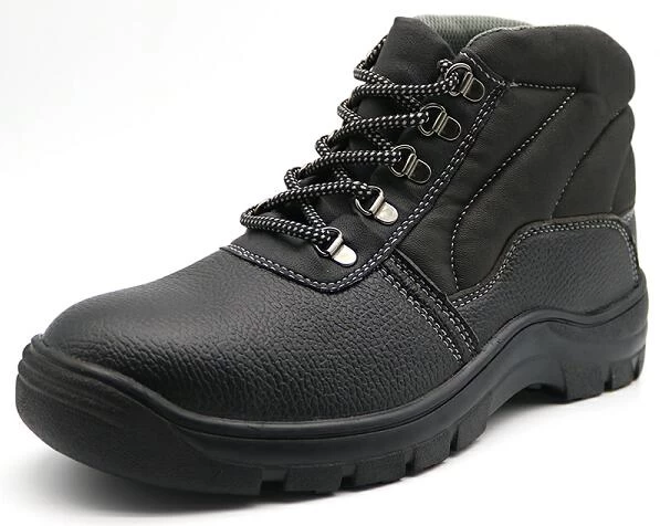 TM3012 Anti Slip Punctie Proof Black Leather Cemented Bouw Veiligheidsschoenen Stalen Teen