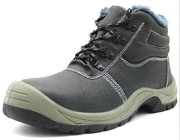 TM3014 Anti deslizamiento Protección de mano de obra Toe de acero Placa de acero Forro de piel Zapatos de seguridad Invierno
