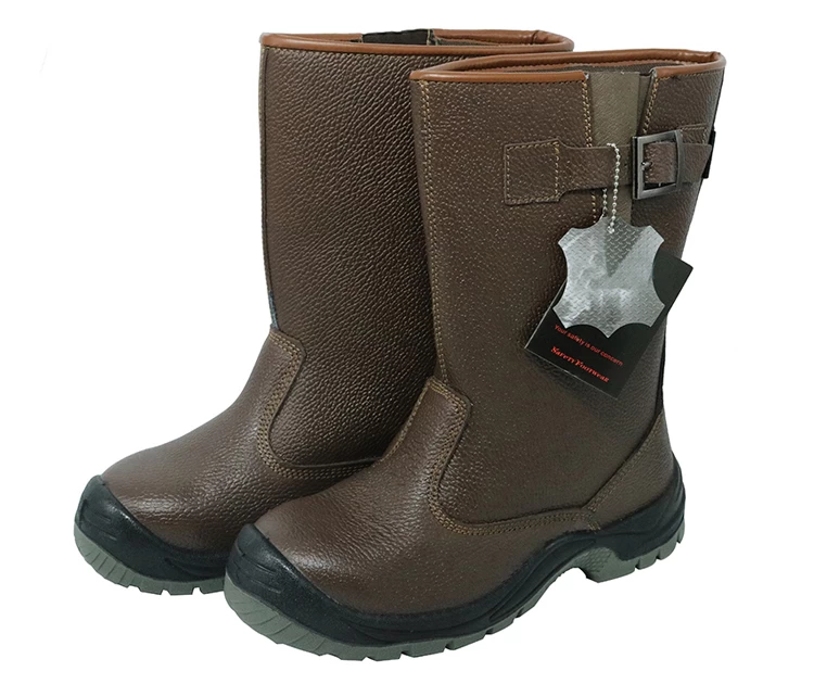 W1002 brown leather steel toe cap anti static water proof welding boots