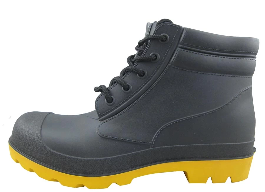 Waterproof chemical resistant cheap ankle safety pvc shoes