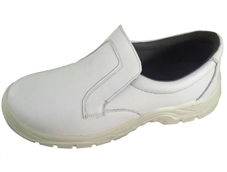 Waterproof micro fiber leather white color cheap chef shoes