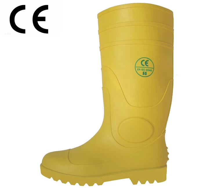 amarillo impermeable fábrica de botas de goma de PVC en China