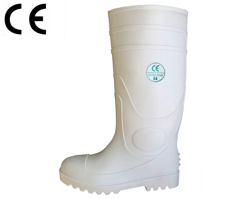 White color food industry pvc safety rain boots