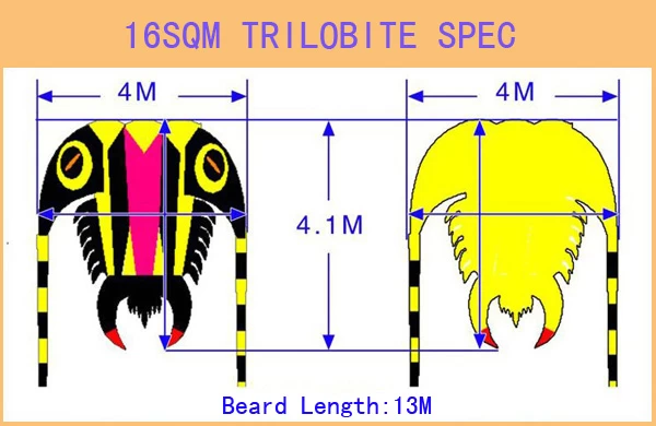 16 qm Trilobiten Pilot Kite für Erwachsene