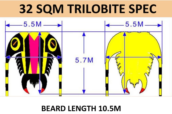 32 sqm Pilot de trilobites cerf-volant de kite Factory