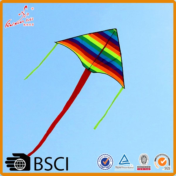 Factory price outdoor sport toys rainbow Triangle Kite for sale