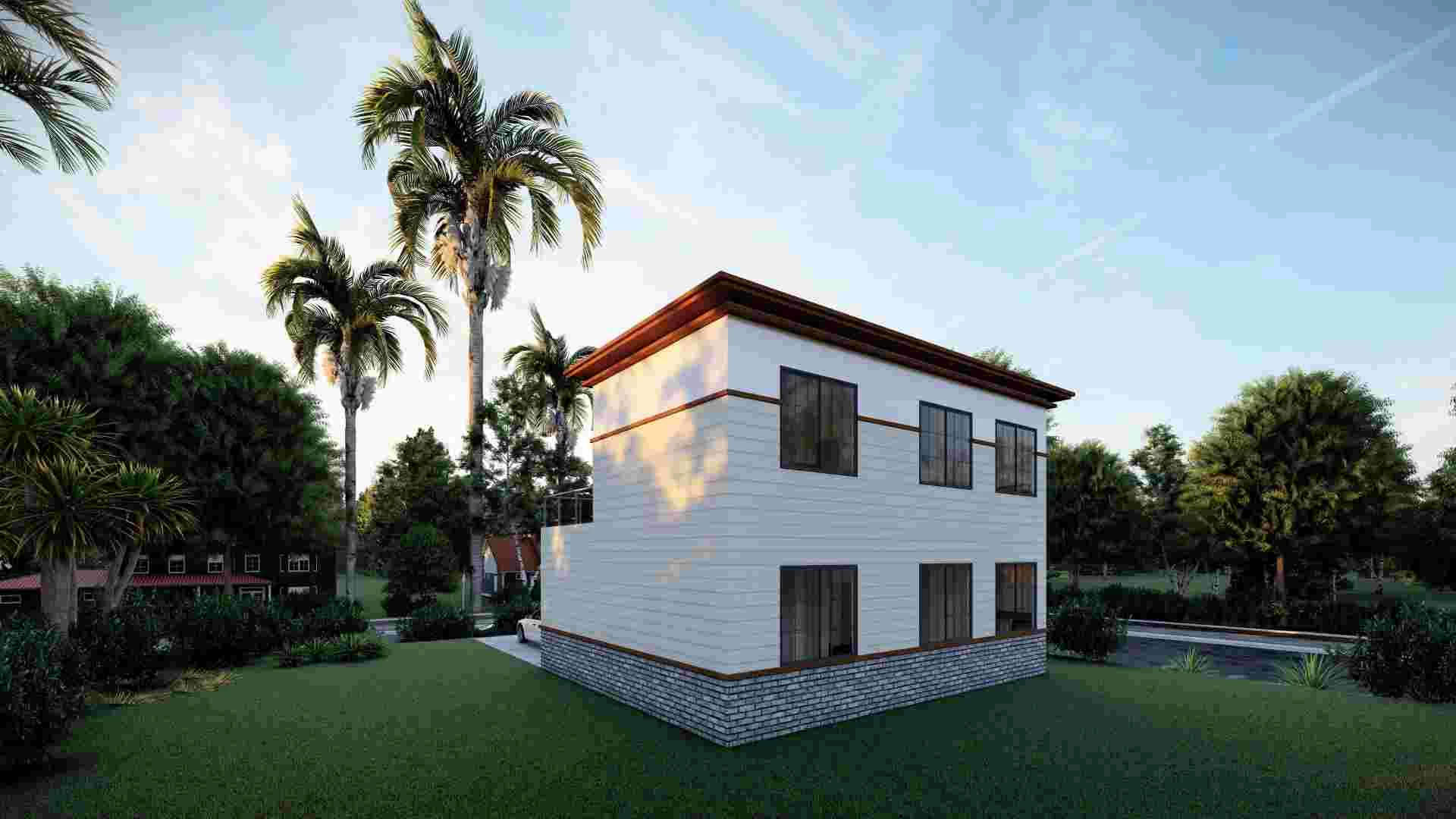 2 Floor Modern Design Steel Structure Frame Diy Prefabricated Villa House- QB16