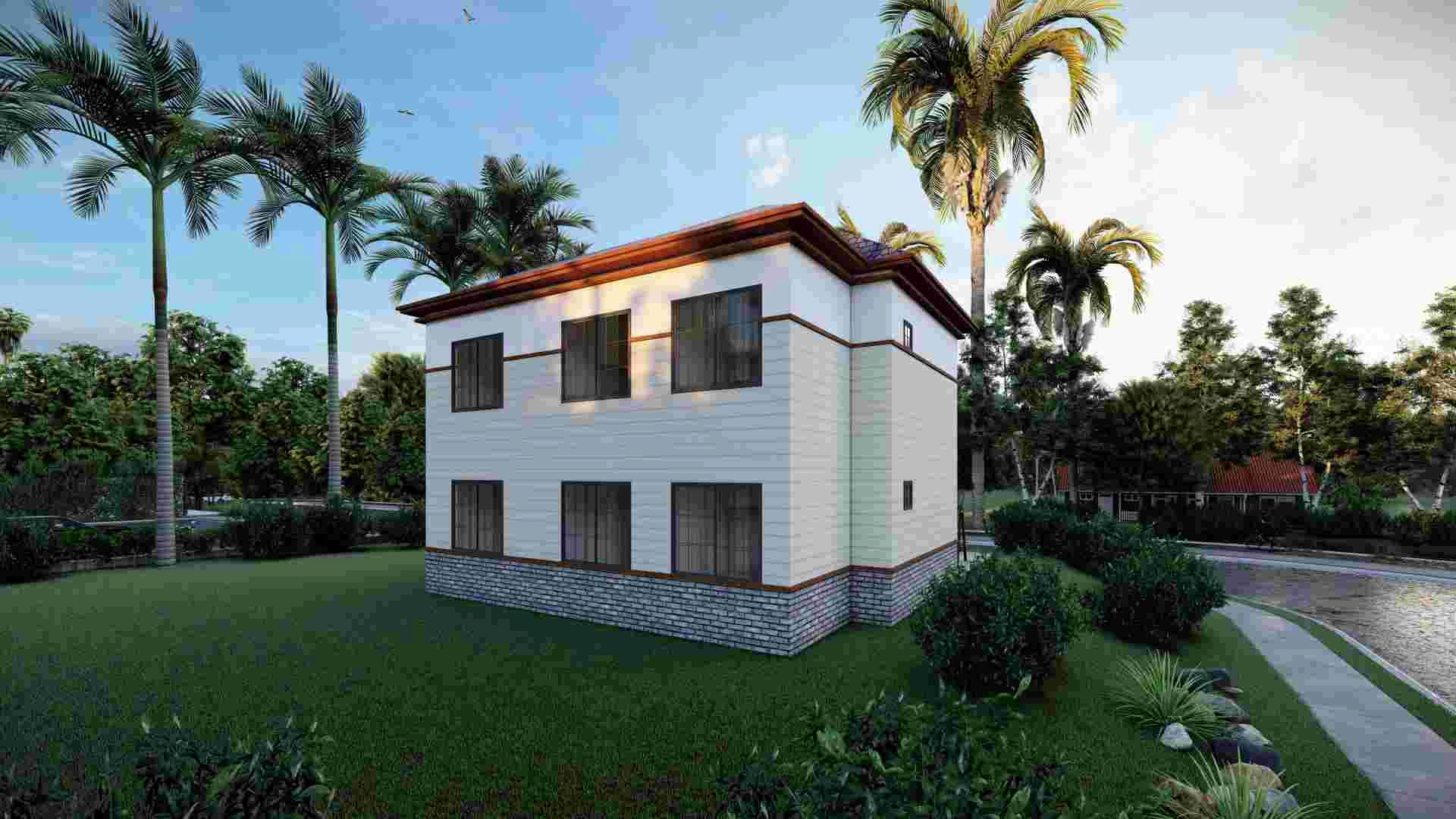 2 étage moderne design Structure Structure Cadre DIY Villa préfabriquée House- QB16