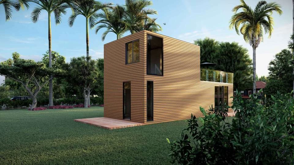 Residenziale - (Heya-2X03) Nuova casa prefabbricata container a 2 piani con società di costruzione di camere da letto e soggiorno