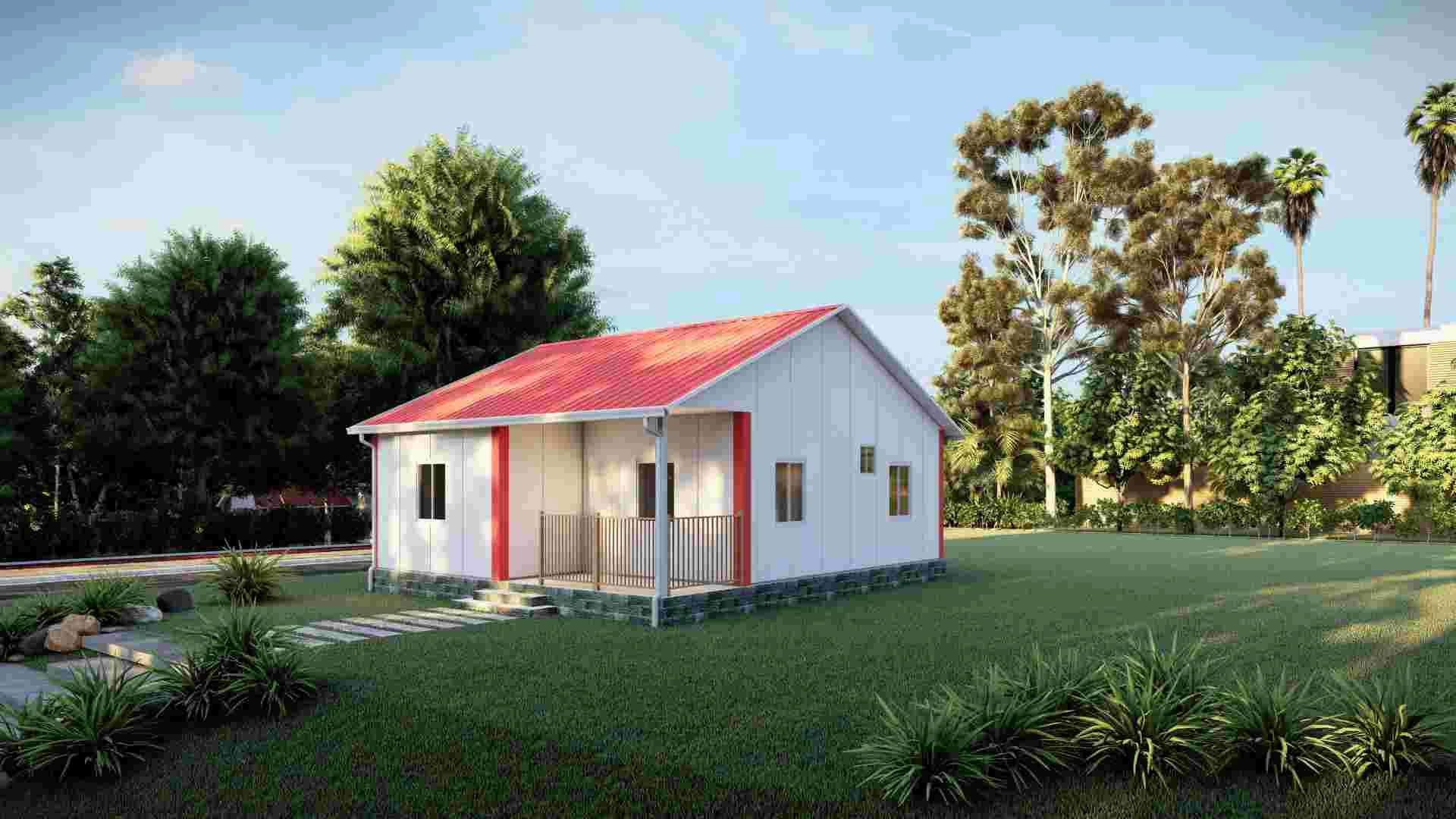 2B07-A 2019 Prefab Tiny House Prefabricated 2 Bedroom Home In Uruguay
