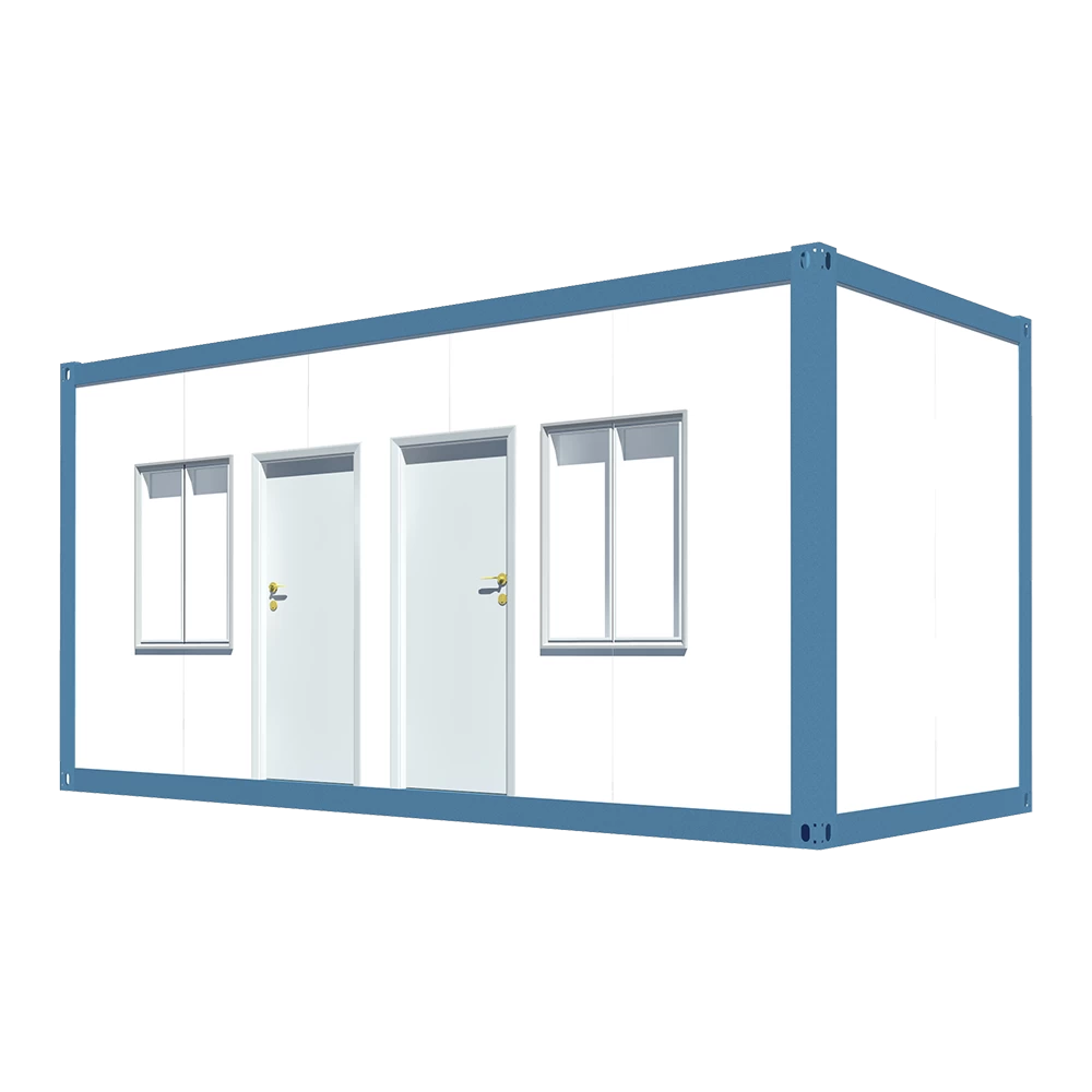 Doppelschlafsaal - Vorgefertigte Flachdach-Pläne für kleine Häuser Fertige Containerhaus Moderner Lieferant