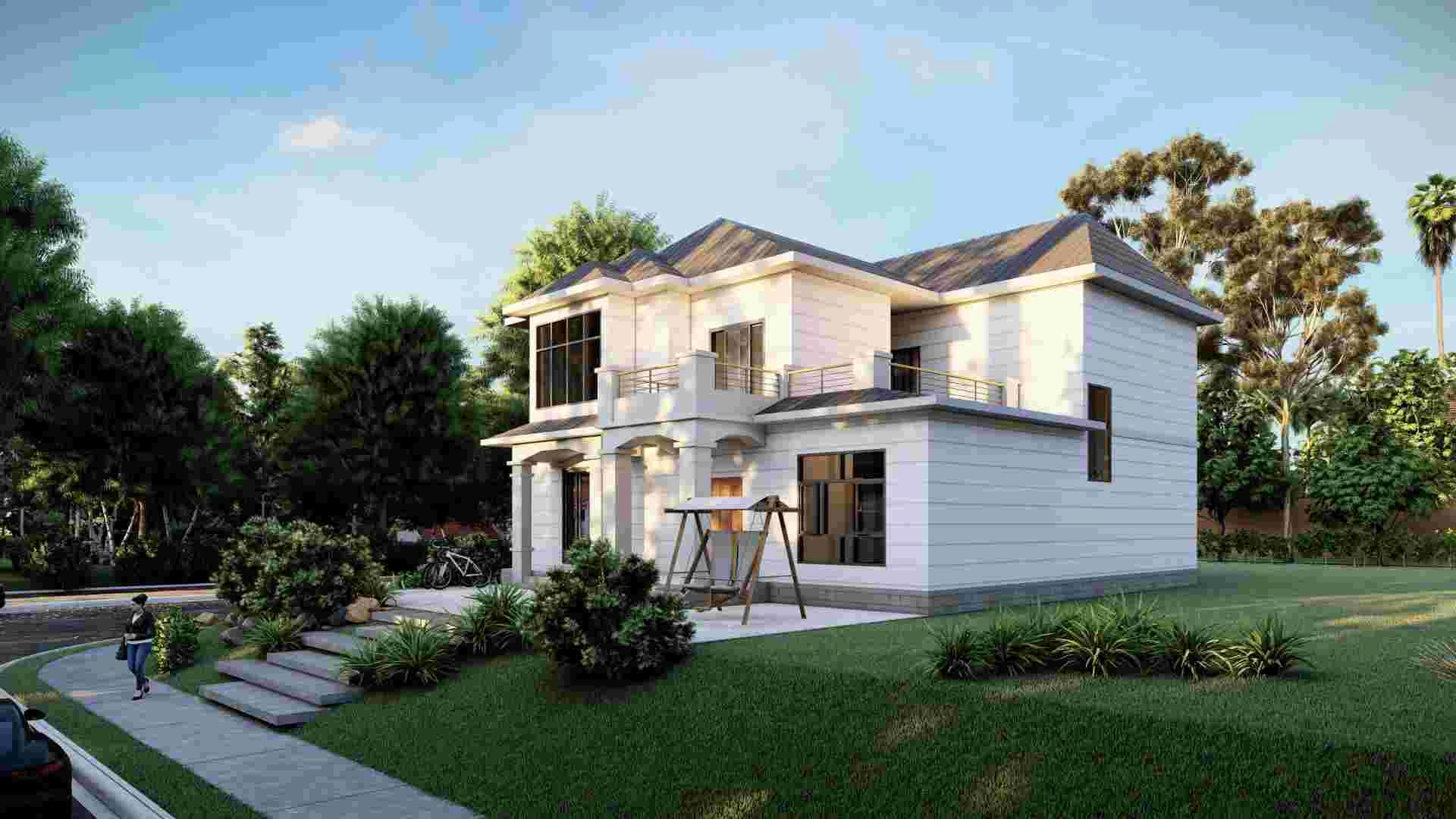 Casa in acciaio leggera di lusso Cina popolare acciaio Villa Case moderne Kit Piano completo - QB31
