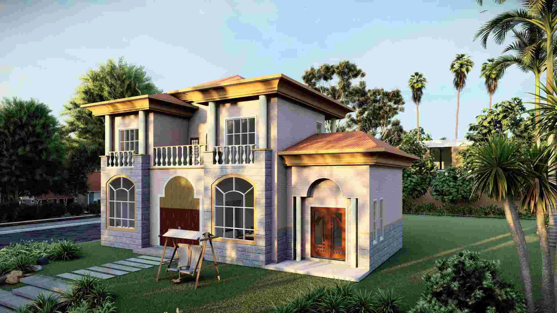 Luxury modernong disenyo prefab bakal bahay villa gusali -qb21.