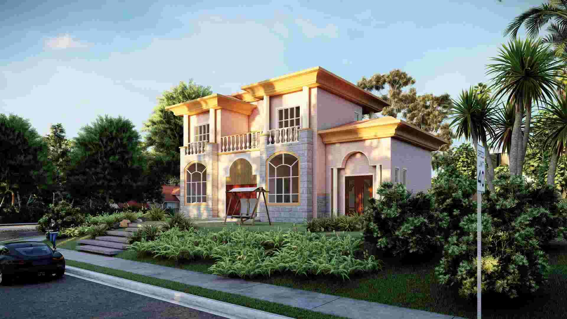 Luxury modernong disenyo prefab bakal bahay villa gusali -qb21.