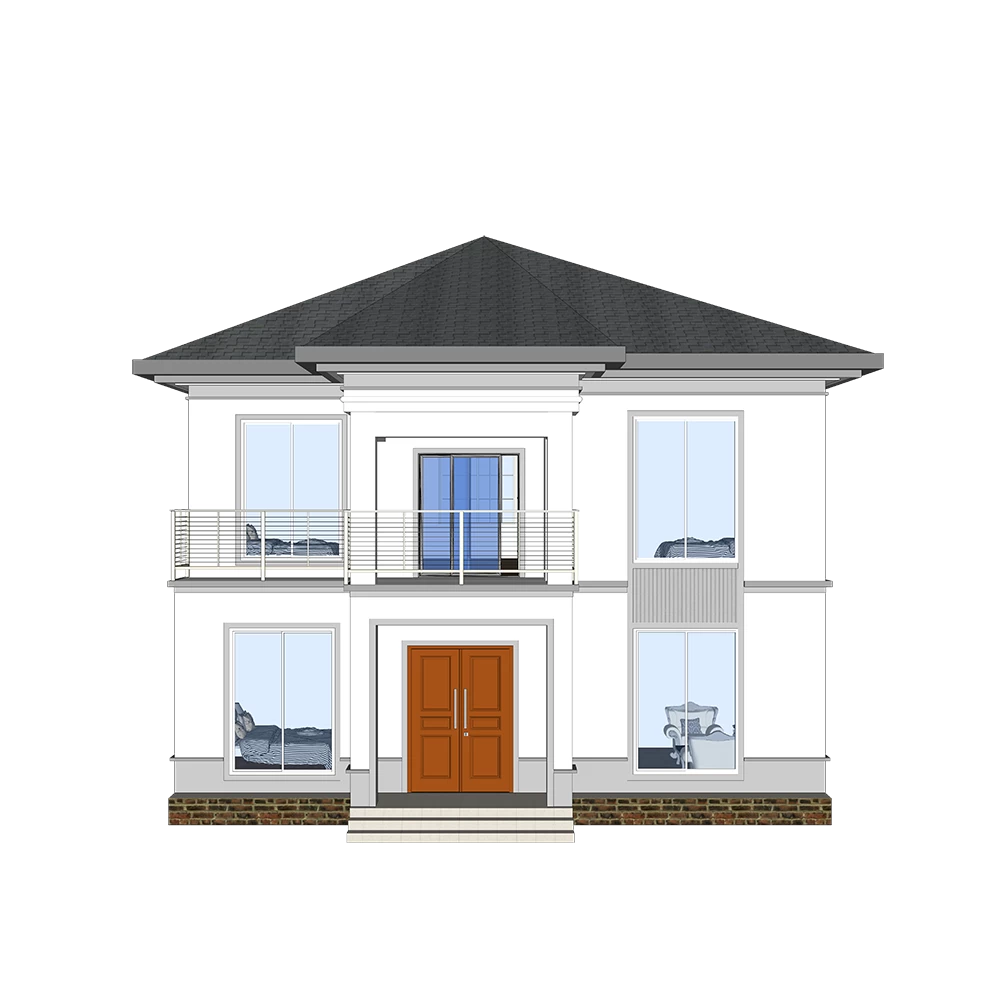 فيلا فاخرة - (QB15) تصميمات خطط بناء منزل نموذجي متين بهيكل صلب متين
