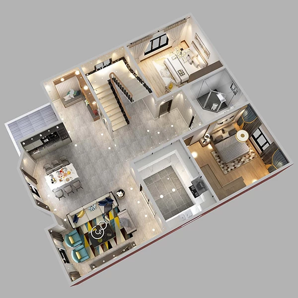 Luxusvilla - (QB30) China Beliebte Luxusvilla Lieferanten Hohe Qualität Fertigmoderne Häuser Kits Plan
