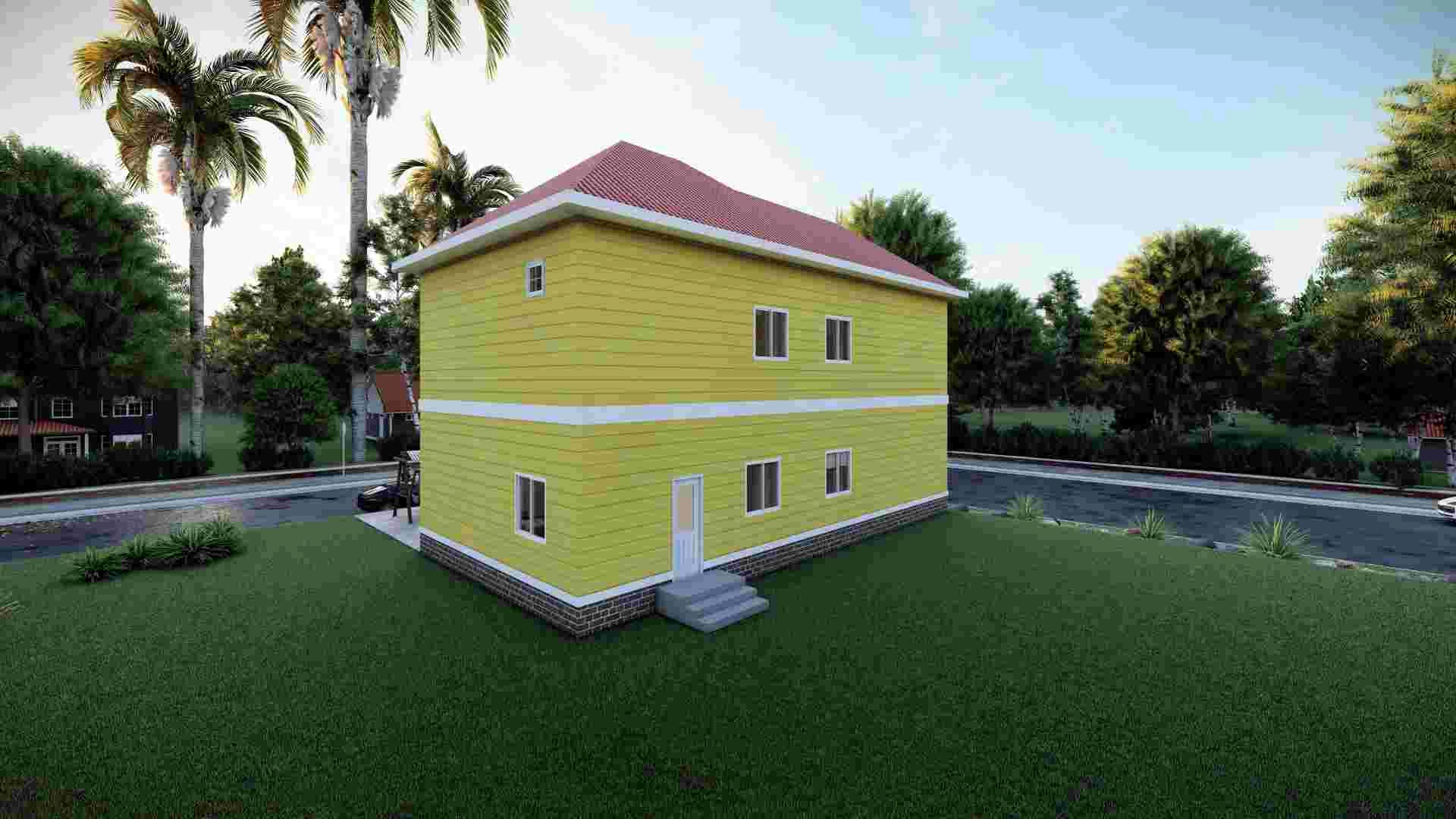 فيلا فاخرة - (QB12) 2019 تصميم جديد للهيكل الصلب منزل جاهز مع مطبخ وحمام