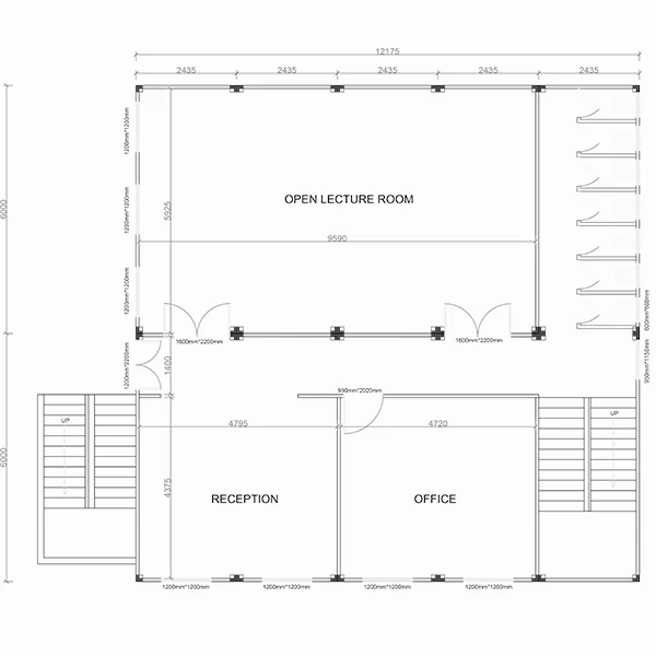 تصميم جديد منخفض التكلفة منزل المدرسة الجاهزة تصميم حاوية غرف المدرسة خطة كاملة
