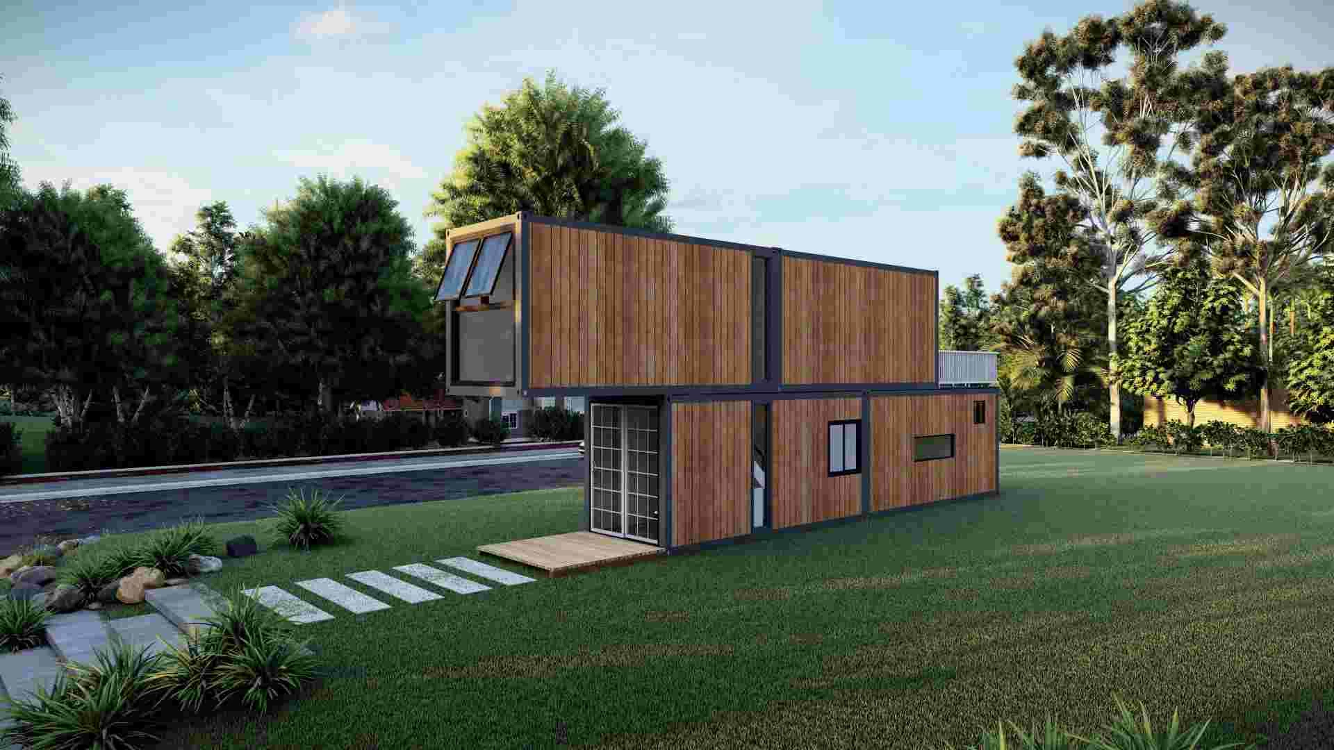 Heya-2X04 منزل حاوية شحن وحدات مسبقة الصنع مصنوعة من منازل في كاليفورنيا