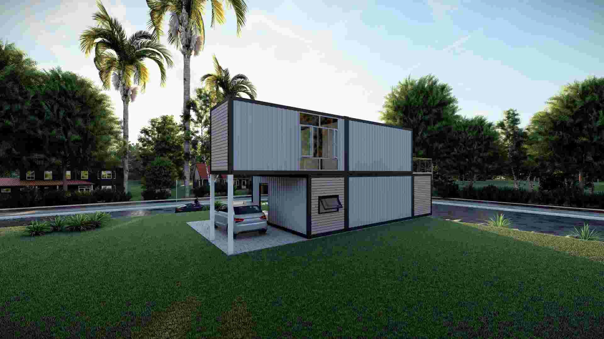 Prefab Build Kleine moderne Stahlstruktur Container Häuser Güterhäuser -2x06
