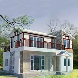 Conception architecturale de maison de villa de structure métallique légère de luxe préfabriquée