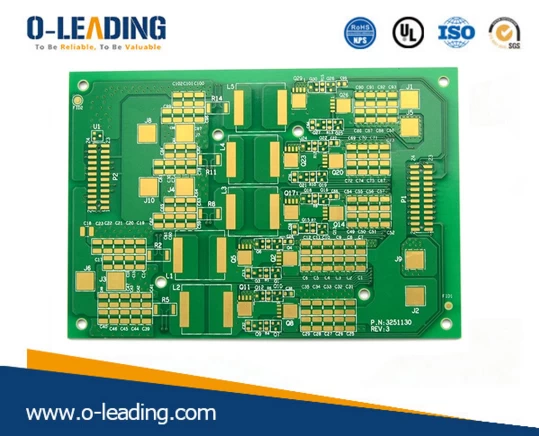 4-layer printed circuit board with selective hard gold coating 50 Micro Inch (1.25 micrometers)