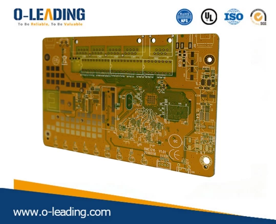 Gelbes 4L-Coil-Board mit FR-4-Kernmaterial, ENIG-Oberfläche, Leiterplattenbestückung in China, Dicke der endgültigen Leiterplatte 1,8 mm, Verbraucherelektronikanwendung